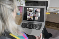 Keeping in touch via video conferencing apps like Zoom during the self isolation coronavirus lockdown.