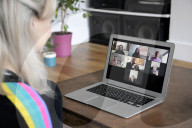 Keeping in touch via video conferencing apps like Zoom during the self isolation coronavirus lockdown.