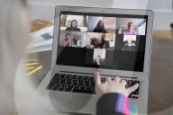 Keeping in touch via video conferencing apps like Zoom during the self isolation coronavirus lockdown.