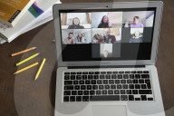 Keeping in touch via video conferencing apps like Zoom during the self isolation coronavirus lockdown.