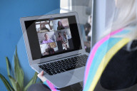 Keeping in touch via video conferencing apps like Zoom during the self isolation coronavirus lockdown.