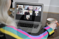 Keeping in touch via video conferencing apps like Zoom during the self isolation coronavirus lockdown.