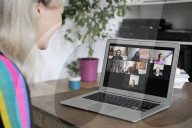 Keeping in touch via video conferencing apps like Zoom during the self isolation coronavirus lockdown.