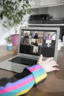 Keeping in touch via video conferencing apps like Zoom during the self isolation coronavirus lockdown.