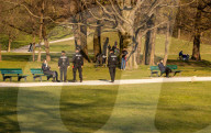 NEWS - Coronavirus: Frühling in München - Polizei im Englischen Garten