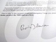 Coronavirus letter from Boris Johnson and an advice leaflet is being sent to all to UK households.