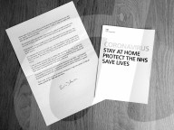 Coronavirus letter from Boris Johnson and an advice leaflet is being sent to all to UK households.