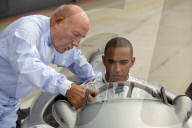 Stirling Moss and Lewis Hamilton