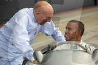 Stirling Moss and Lewis Hamilton