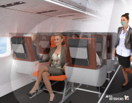 NEWS - Coronavirus: Könnte so Fliegen nach COVID-19 aussehen? Italienische Designer entwerfen Hygiene-Screens für Sitze