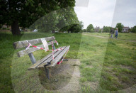 Wimbledon Common during the Coronavirus lockdown, London, Great Britain 
3rd May 2020 

Park benches put out of service by Wimbledon and Putney Common Conservators (WPCC) during the Coronavirus Pandemic on Wimbledon Common.