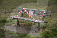 Wimbledon Common during the Coronavirus lockdown, London, Great Britain 
3rd May 2020 

Park benches put out of service by Wimbledon and Putney Common Conservators (WPCC) during the Coronavirus Pandemic on Wimbledon Common.