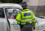 A large Police presence in Westminster today as Police Officers stop and search motorists in Westminster.