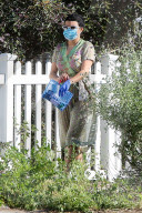 Brad PittÍs rumored new love interest Alia Shawkat runs wears a flowing floral dress as she heads to a carpentry business near the actorÍs home in Los Feliz on Monday [April 27.] 