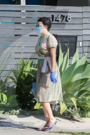 Brad PittÍs rumored new love interest Alia Shawkat runs wears a flowing floral dress as she heads to a carpentry business near the actorÍs home in Los Feliz on Monday [April 27.] 