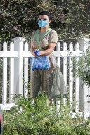 Brad PittÍs rumored new love interest Alia Shawkat runs wears a flowing floral dress as she heads to a carpentry business near the actorÍs home in Los Feliz on Monday [April 27.] 