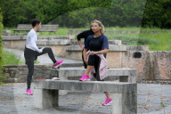 PEOPLE - Michelle Hunziker mit Tochter Aurora und Freundin Sara Daniele unterwegs in Bergamo