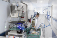 NEWS - Coronavirus:  Italien, Krankenhaus von Cremona, Coronavirus-Notfall
station