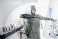 NEWS - Coronavirus:  Italien, Krankenhaus von Cremona, Coronavirus-Notfall
station