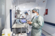 NEWS - Coronavirus:  Italien, Krankenhaus von Cremona, Coronavirus-Notfall
station