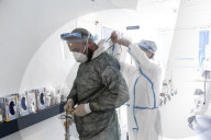 NEWS - Coronavirus:  Italien, Krankenhaus von Cremona, Coronavirus-Notfall
station