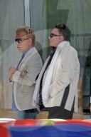 Big cat showmen Siegfried Fischbacher and Roy Horn attend a plaque unveiling bearing their names at Las VegasÍ Cleveland Clinic for Brain Health on SiegfriedÍs 79th birthday. 