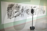 Quentin Blake robot art show during the coronavirus lockdown