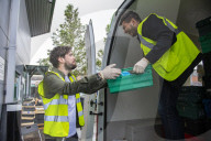 Comedian Jack Whitehall with volunteers from the Felix Project.