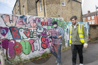 Comedian Jack Whitehall with volunteers from the Felix Project.