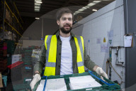 Comedian Jack Whitehall with volunteers from the Felix Project.