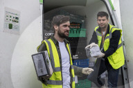 Comedian Jack Whitehall with volunteers from the Felix Project.
