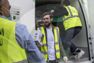 Comedian Jack Whitehall with volunteers from the Felix Project.