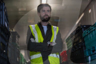Comedian Jack Whitehall with volunteers from the Felix Project.