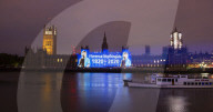 Florence Nightingale image is projected on to Parliament to mark the 200th anniversary of the birth of Florence Nightingale,  International Nurses' Day and 2020 is the International Year of the Nurse and Midwife
12th May 2020