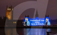 Florence Nightingale image is projected on to Parliament to mark the 200th anniversary of the birth of Florence Nightingale,  International Nurses' Day and 2020 is the International Year of the Nurse and Midwife
12th May 2020