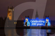 Florence Nightingale image is projected on to Parliament to mark the 200th anniversary of the birth of Florence Nightingale,  International Nurses' Day and 2020 is the International Year of the Nurse and Midwife
12th May 2020