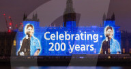 Florence Nightingale image is projected on to Parliament to mark the 200th anniversary of the birth of Florence Nightingale,  International Nurses' Day and 2020 is the International Year of the Nurse and Midwife
12th May 2020