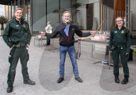 Celebrity Chef Marcus Wareing and his Team hand out freshly prepared cooked food and refreshments to 999 Emergency Workers
