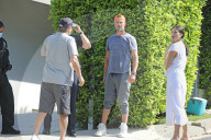 Josh Duhamel looks stressed and upset as he speaks to police outside his home in Los Angeles on Saturday afternoon [May 9.]
