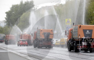 NEWS - Coronavirus: Strassenreinigung in Moskau
