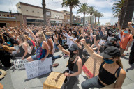 NEWS - USA Unruhen: Black Lives Matter-Demonstration in Hermosa Beach, Los Angeles
