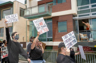NEWS - USA Unruhen: Black Lives Matter-Demonstration in Hermosa Beach, Los Angeles