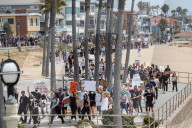 NEWS - USA Unruhen: Black Lives Matter-Demonstration in Hermosa Beach, Los Angeles