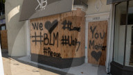 NEWS - USA Unruhen: Verbarrikadierte Shops in Los Angeles