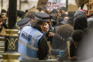 Large protest with over 15,000 for George Floyd in the centre of London. Protesters split into different groups.  Police horses charged the crowd in front of Downing St and projectiles were thrown.