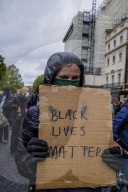 Large protest with over 15,000 for George Floyd in the centre of London. Protesters split into different groups.  Police horses charged the crowd in front of Downing St and projectiles were thrown.