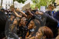 Large protest with over 15,000 for George Floyd in the centre of London. Protesters split into different groups.  Police horses charged the crowd in front of Downing St and projectiles were thrown.