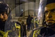 Large protest with over 15,000 for George Floyd in the centre of London. Protesters split into different groups.  Police horses charged the crowd in front of Downing St and projectiles were thrown.