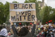Large protest with over 15,000 for George Floyd in the centre of London. Protesters split into different groups.  Police horses charged the crowd in front of Downing St and projectiles were thrown.