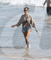 Alessandra Ambrosio And A Sexy Gal Pal Hit The Beach For A Game Of Paddle Ball